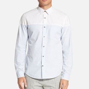 Vince colorblock long sleeve button down